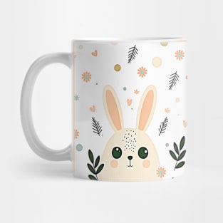 cute easter bunny, Scandinavian graphic style, pastel colors, vintage Mug